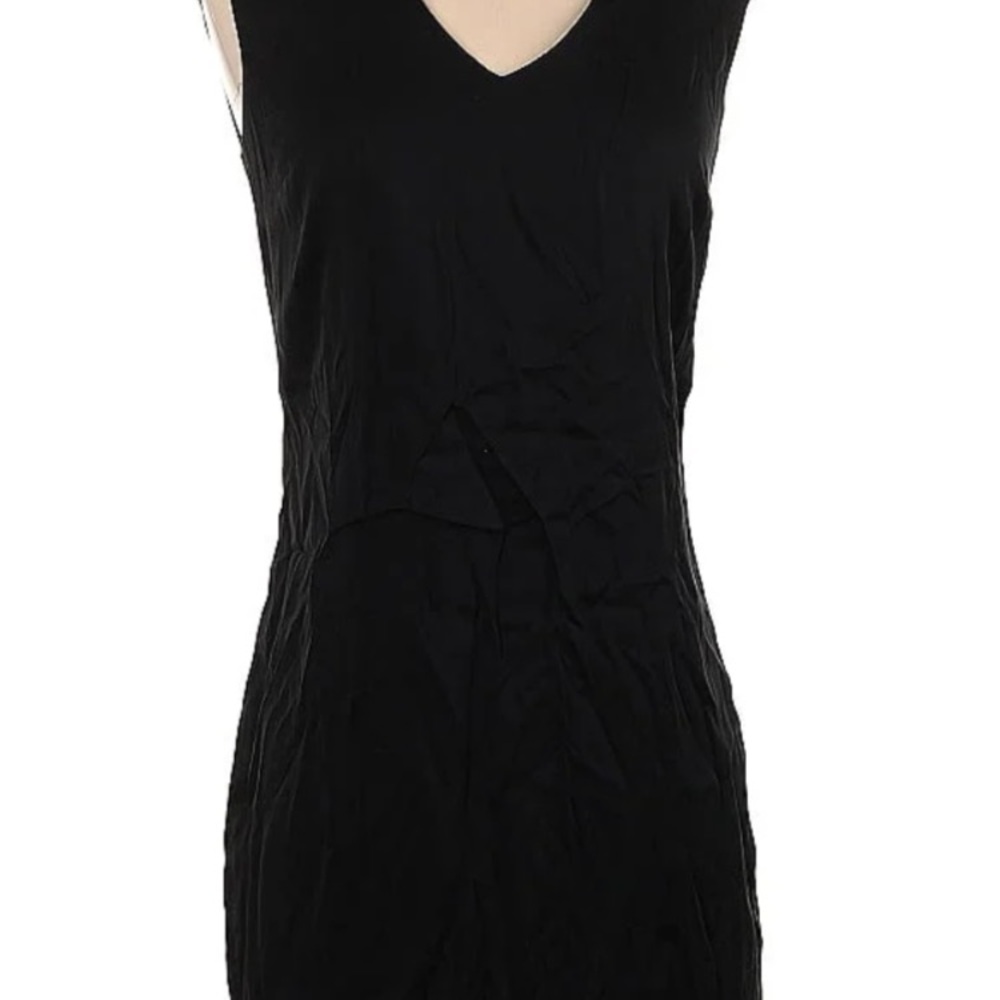 Brighton Black Sleeveless Silk Dress
